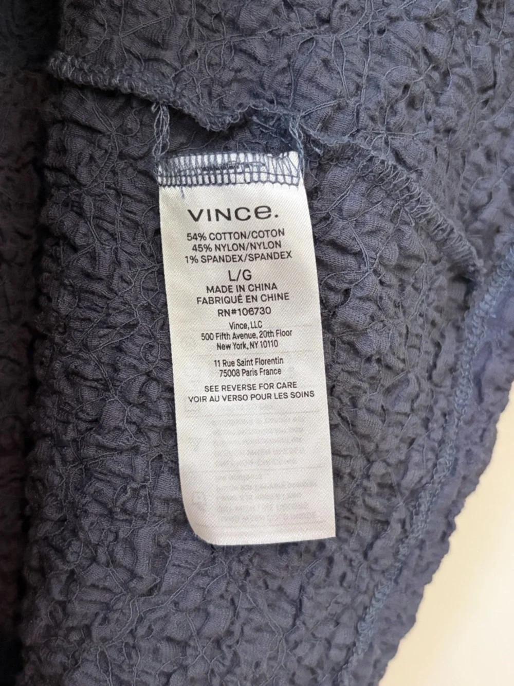 Vince Smocked Cotton Blend Midi Skirt Graphite Textured Pull On Elastic Waist L